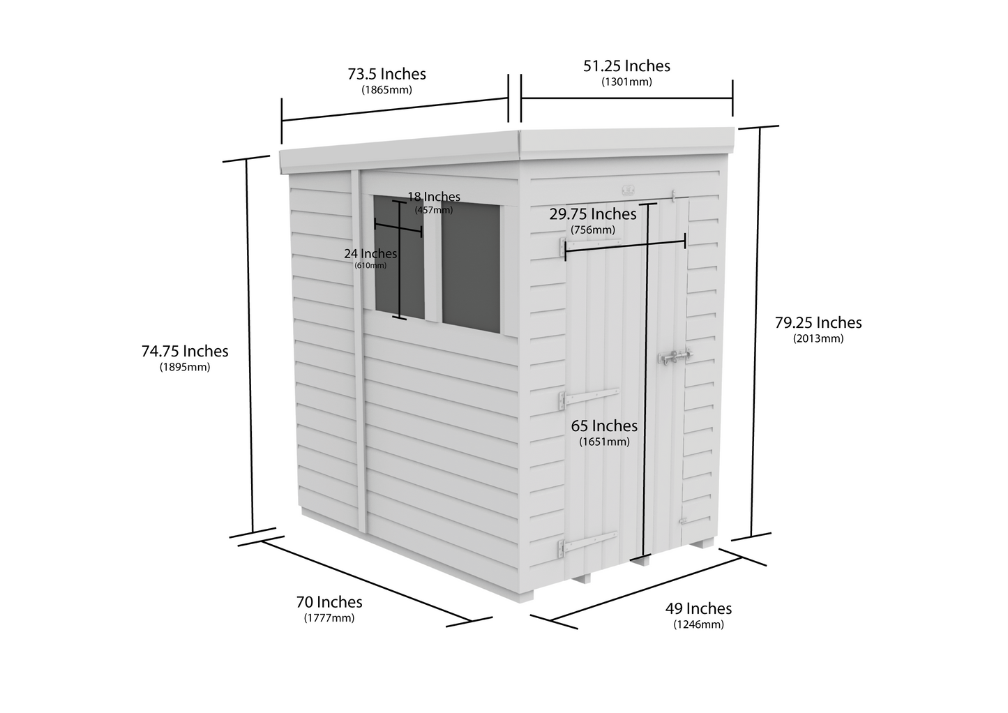 Sheds DIY Pent Garden Shed 6 ft Width