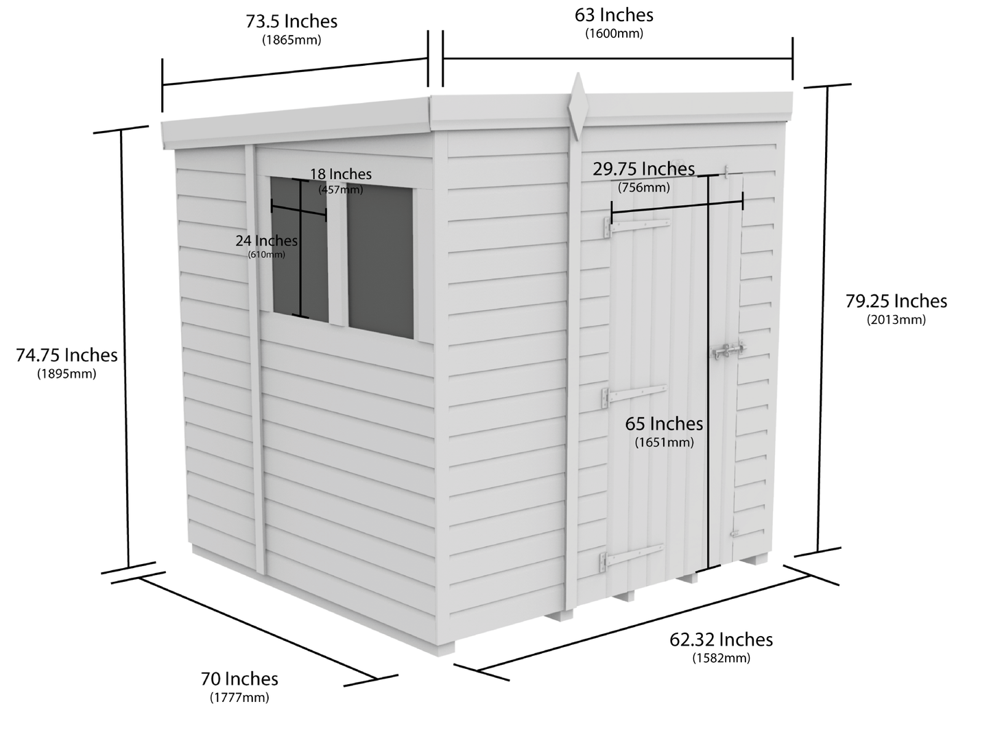 Sheds DIY Pent Garden Shed 6 ft Width
