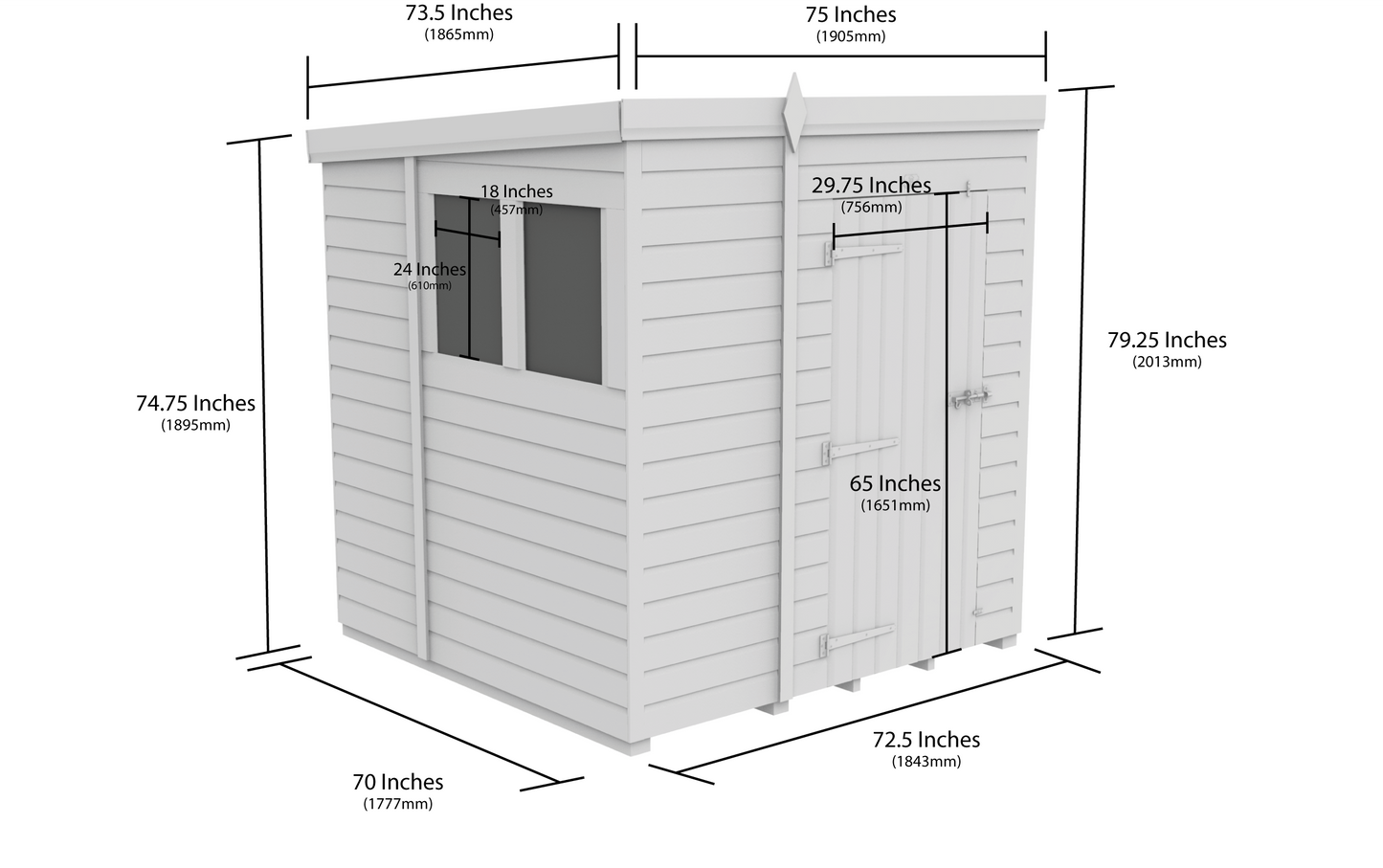 Sheds DIY Pent Garden Shed 6 ft Width