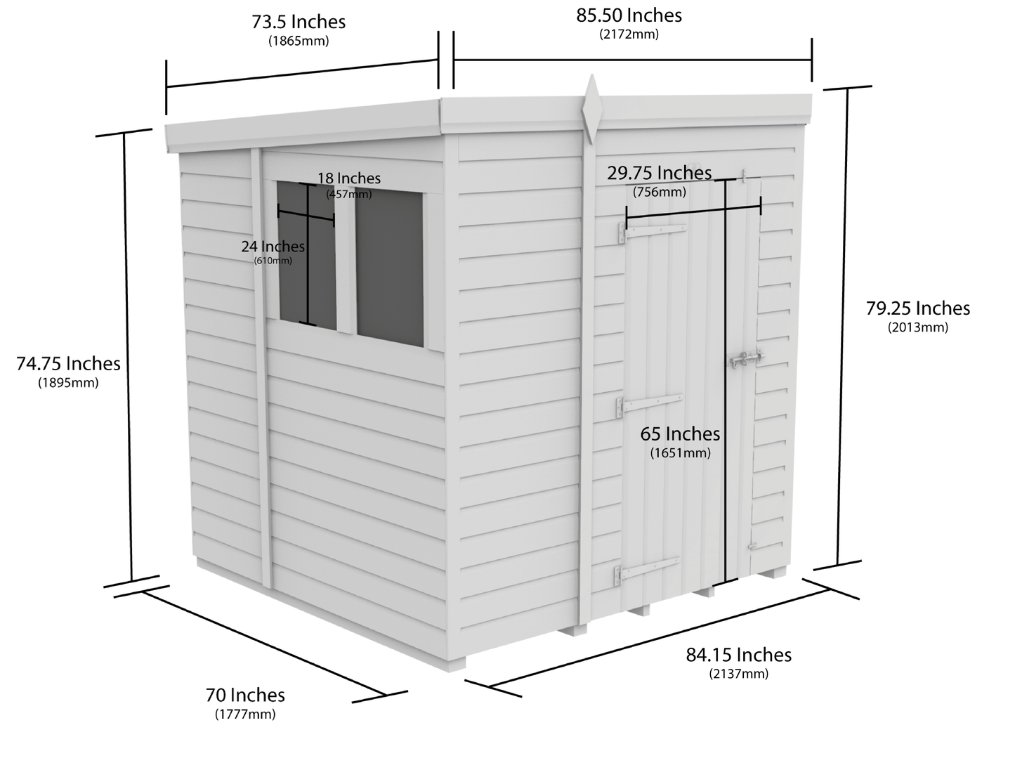 Sheds DIY Pent Garden Shed 6 ft Width