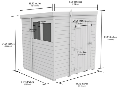 Sheds DIY Pent Garden Shed 7 ft Width