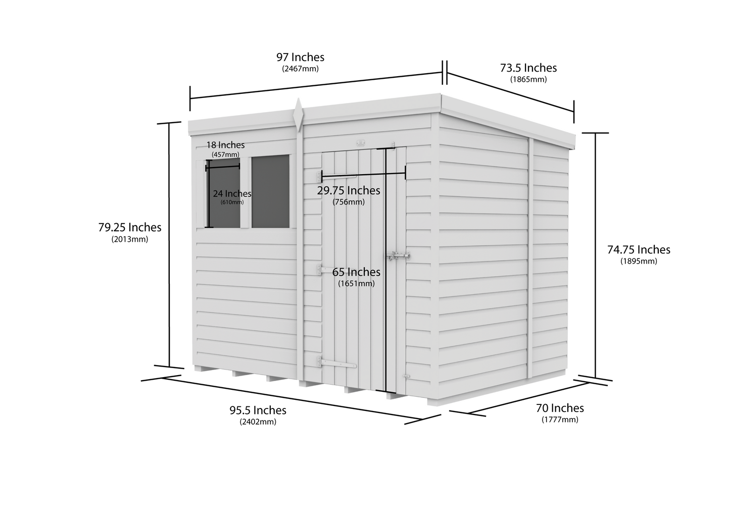 Sheds DIY Pent Garden Shed 6 ft Width