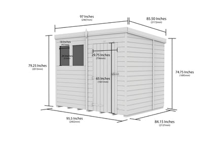 Sheds DIY Pent Garden Shed 7 ft Width