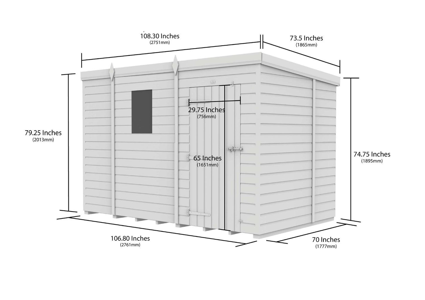 Sheds DIY Pent Garden Shed 6 ft Width