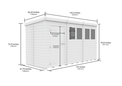 Sheds DIY Pent Garden Shed 5 ft Width
