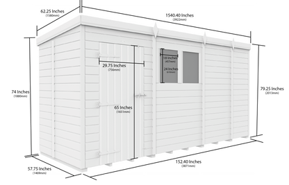 Sheds DIY Pent Garden Shed 5 ft Width