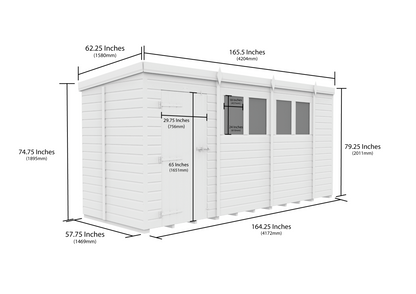 Sheds DIY Pent Garden Shed 5 ft Width