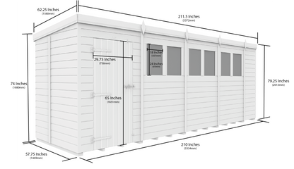 Sheds DIY Pent Garden Shed 5 ft Width