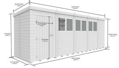 Sheds DIY Pent Garden Shed 5 ft Width