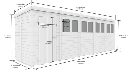 Sheds DIY Pent Garden Shed 5 ft Width