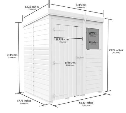 Sheds DIY Pent Garden Shed 5 ft Width