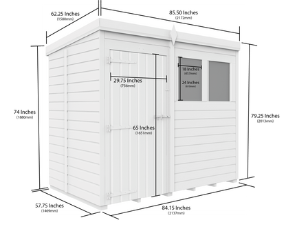 Sheds DIY Pent Garden Shed 5 ft Width