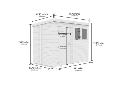 Sheds DIY Pent Garden Shed 5 ft Width