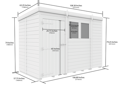 Sheds DIY Pent Garden Shed 5 ft Width