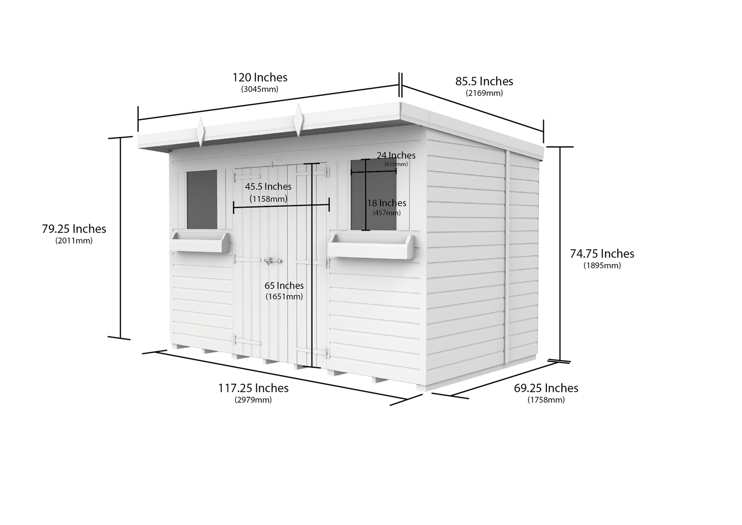 Sheds DIY Pent Summer Shed 6 ft Width