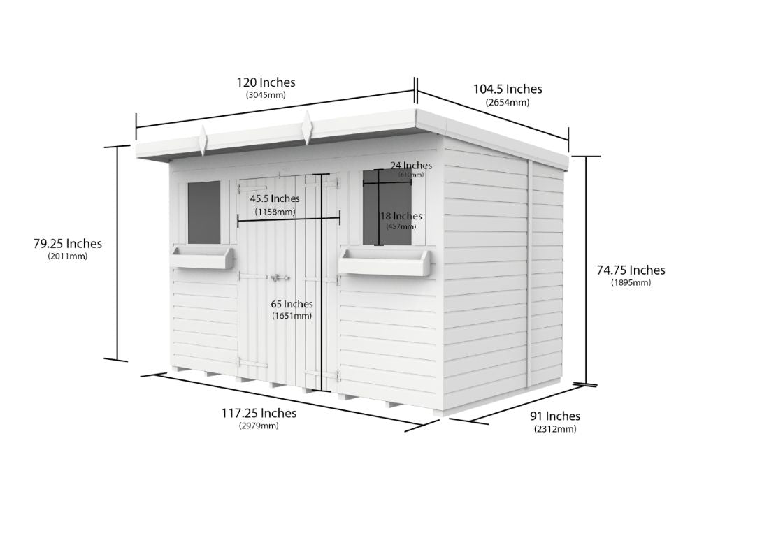 Sheds DIY Pent Summer Shed 8 ft Width