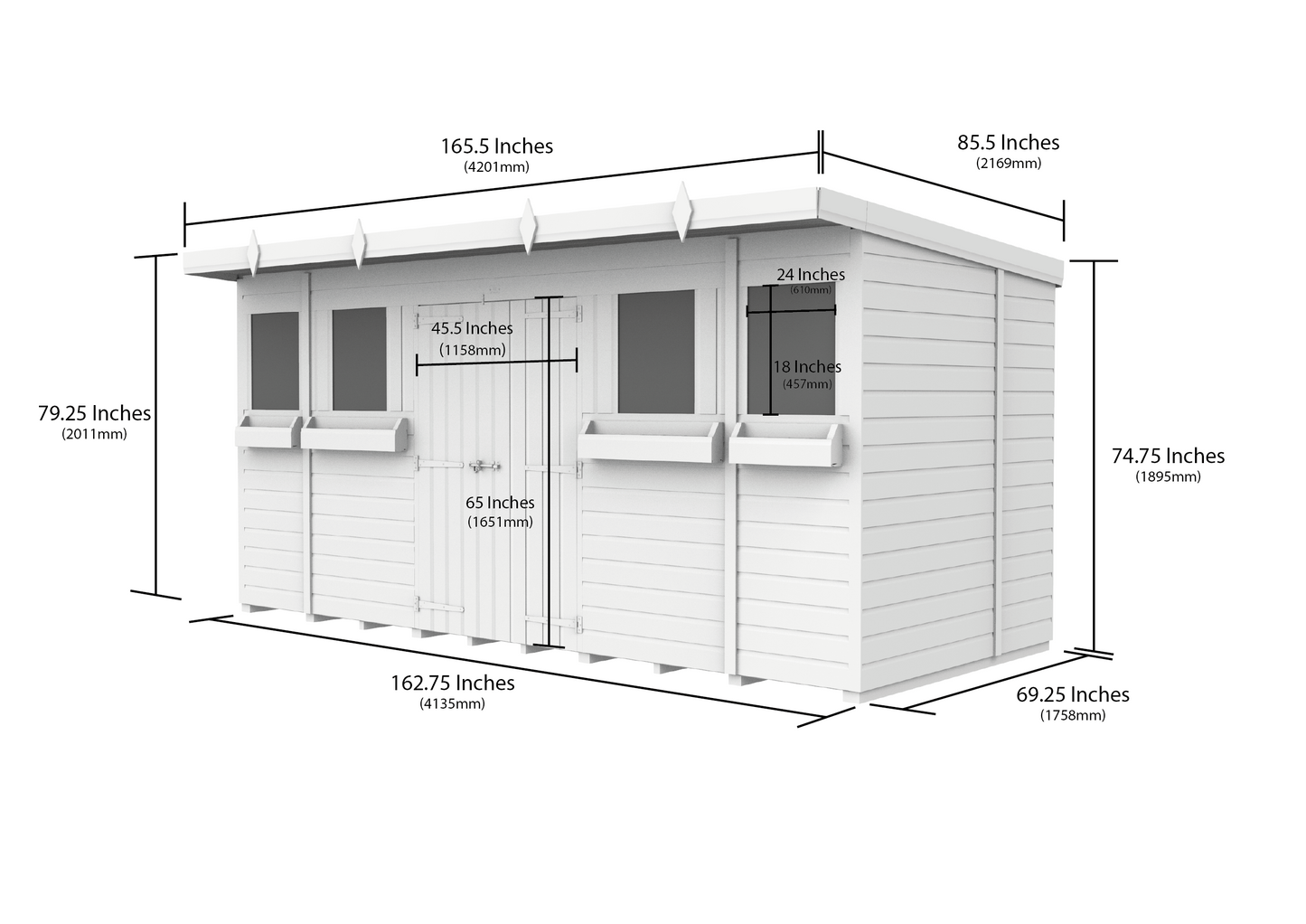 Sheds DIY Pent Summer Shed 6 ft Width