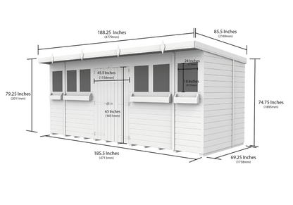 Sheds DIY Pent Summer Shed 6 ft Width