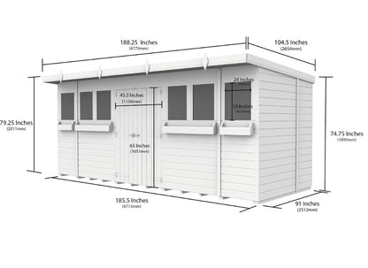 Sheds DIY Pent Summer Shed 8 ft Width