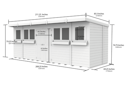 Sheds DIY Pent Summer Shed 6 ft Width