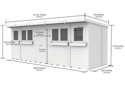 Sheds DIY Pent Summer Shed 7 ft Width
