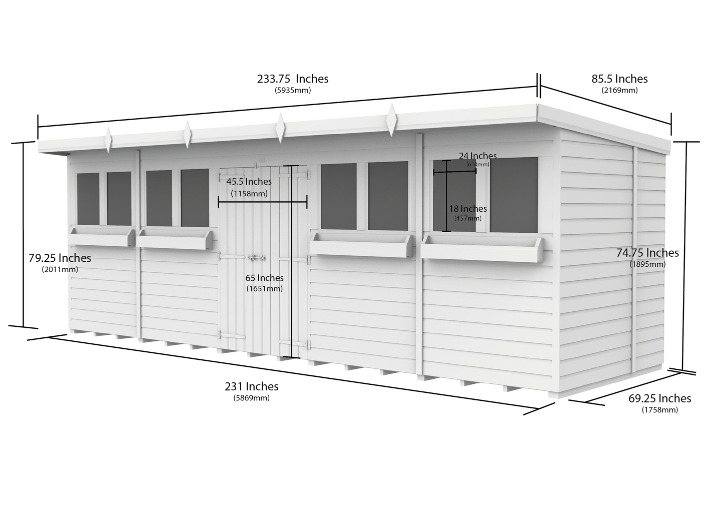 Sheds DIY Pent Summer Shed 6 ft Width