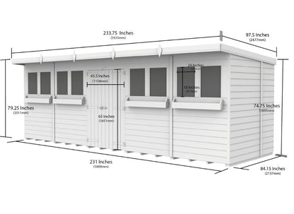 Sheds DIY Pent Summer Shed 7 ft Width