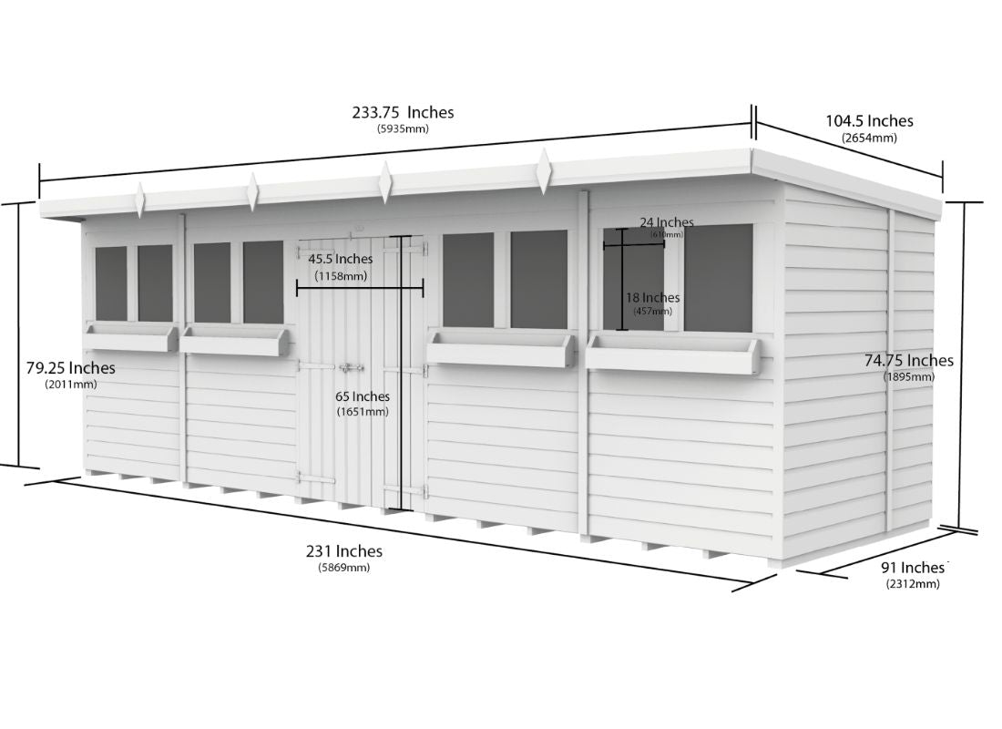 Sheds DIY Pent Summer Shed 8 ft Width
