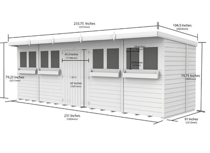 Sheds DIY Pent Summer Shed 8 ft Width