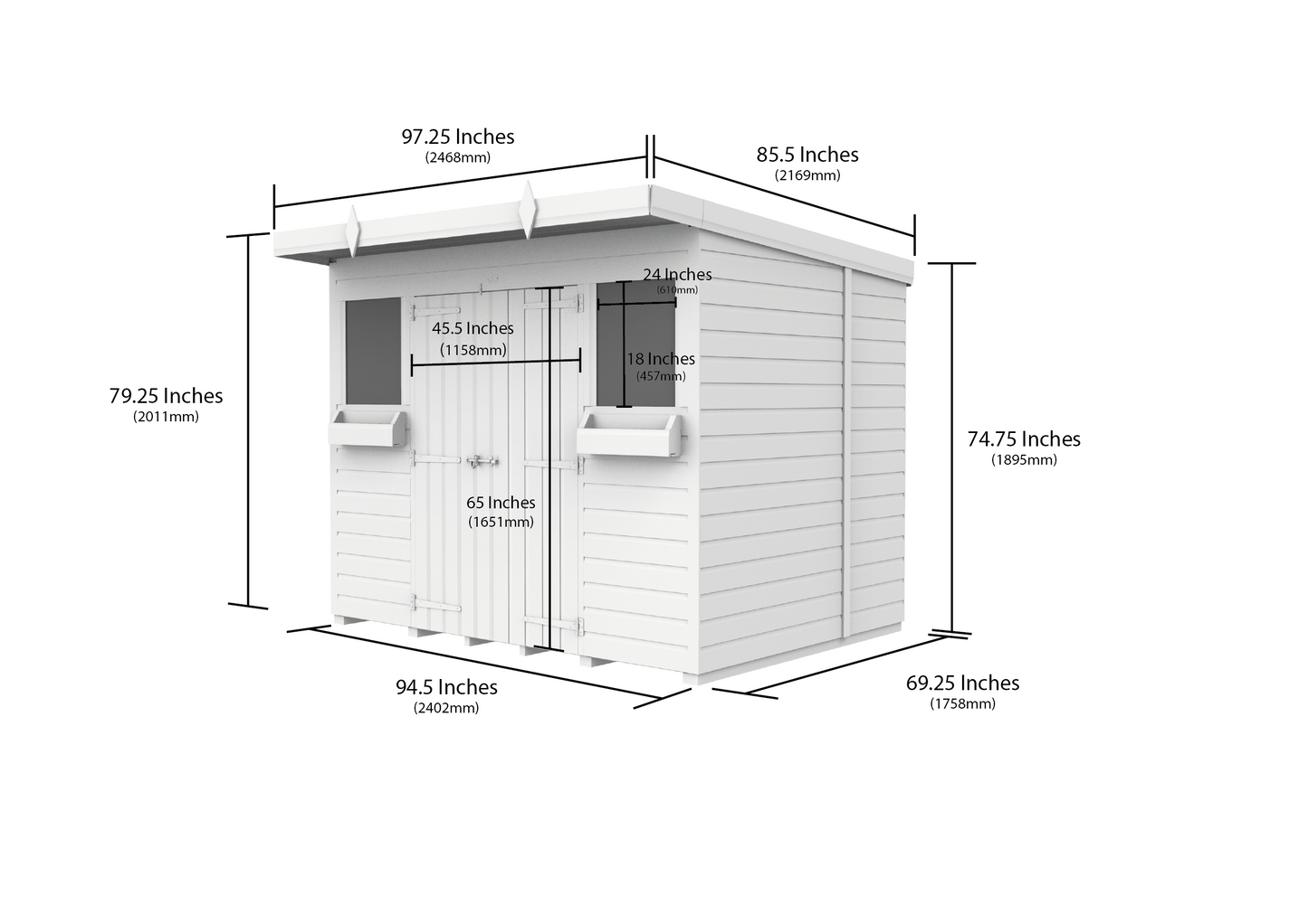 Sheds DIY Pent Summer Shed 6 ft Width