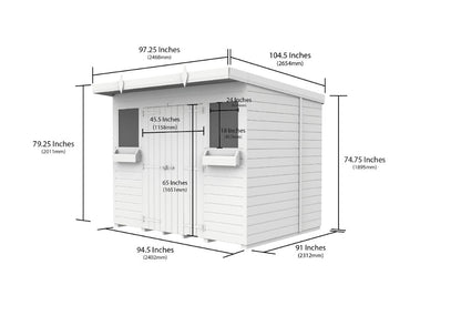 Sheds DIY Pent Summer Shed 8 ft Width