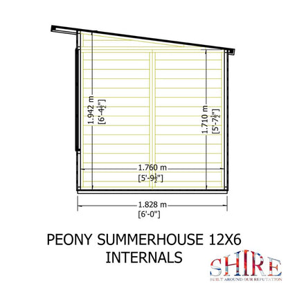 Shire Peony 12x6 Pent Summerhouse