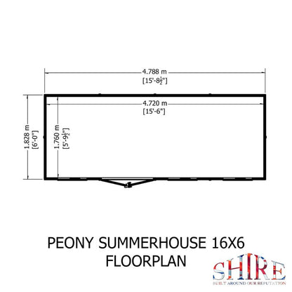 Shire Peony 16x6 Pent Summerhouse
