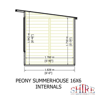 Shire Peony 16x6 Pent Summerhouse
