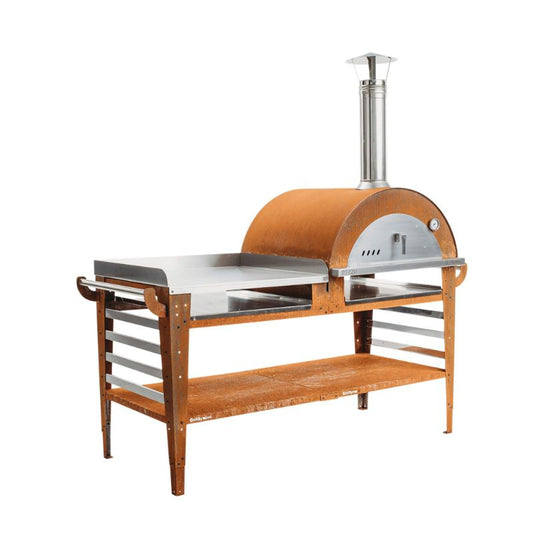GrillSymbol Wood Fired Pizza Oven with Stand  and Side Table Pizzo-XL-Set