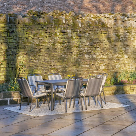 Pacific Lifestyle - Savoy Extendable Rectangular 8 Seater Dining Set with Cushions