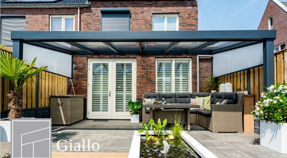 Deponti Giallo Aluminium Veranda with Glass Roof