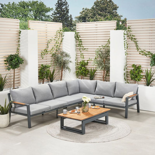 Pacific Lifestyle - Stockholm Anthracite Outdoor Corner Seating Set