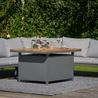 Pacific Lifestyle - Stockholm Anthracite Outdoor Corner Seating Set including Fire Pit Table