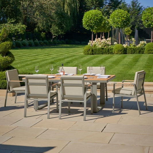 Pacific Lifestyle - Stockholm Limestone Outdoor 6 Seater Dining Set