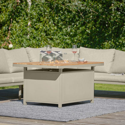Pacific Lifestyle - Stockholm Limestone Outdoor Corner Seating Set including Fire Pit Table