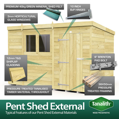 Sheds DIY Pent Summer Shed 8 ft Width