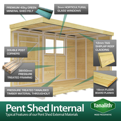 Sheds DIY Pent Summer Shed 6 ft Width