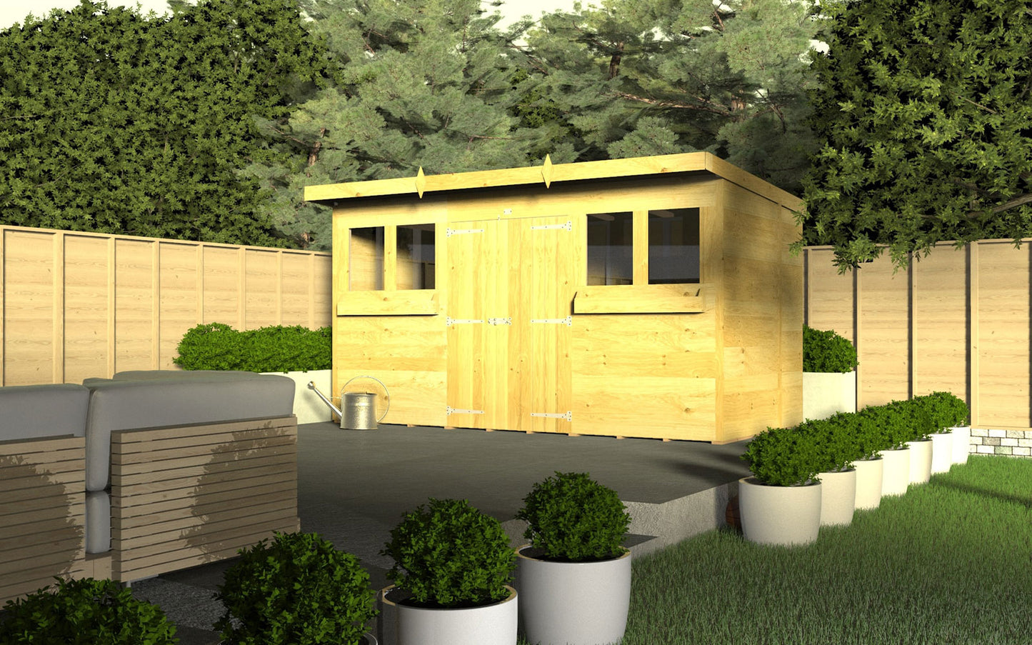 Sheds DIY Pent Summer Shed 8 ft Width