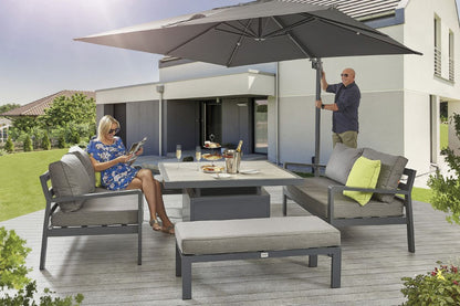 HEX Living Tutbury Dual Height Square Table with Two Sofas and Two Large Benches