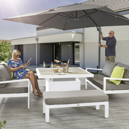 HEX Living Tutbury Dual Height Square Table with Two Sofas and Two Large Benches