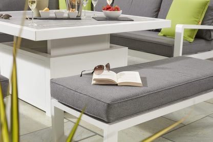 HEX Living Tutbury Dual Height Square Table with Two Sofas and Two Large Benches