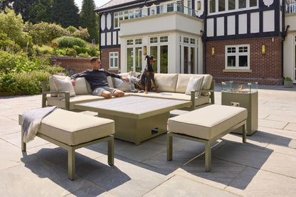 HEX Living Tutbury Dual Height Square Table with Corner Sofa and Two Large Benches