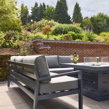 HEX Living Tutbury Fire Pit Table with Corner Sofa and Two Large Benches