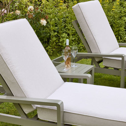 HEX Living Tutbury Footstool Garden Loungers Set with Side Table